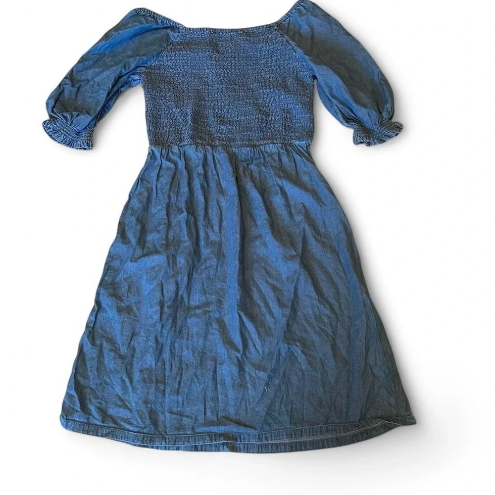 Old Navy Size 14/16 XL Denim Dress with Smocked Top and Sleeves